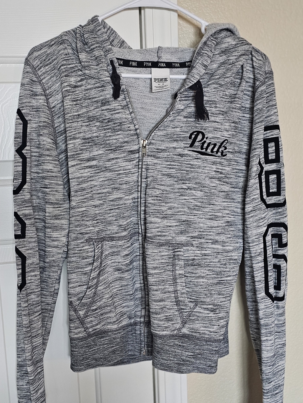 PINK Victoria's Secret Gray Marled Zip Hoodie